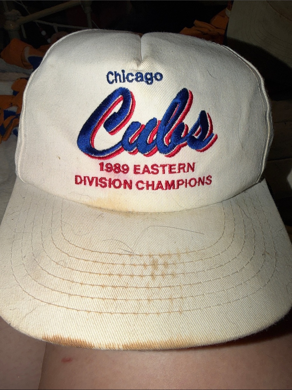 White 1989 Eastern Division Champions Vintage Baseball Cap